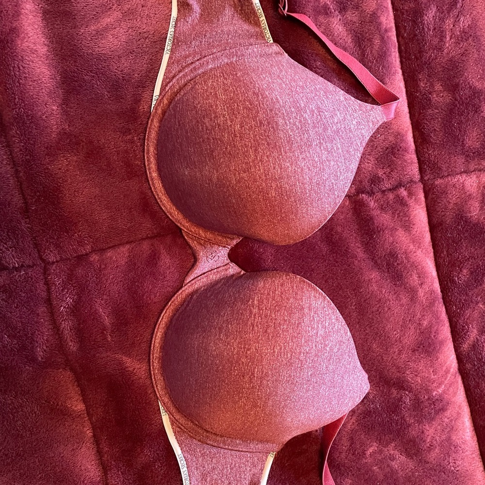 Burgundy Victoria’s Secret Bra 34D UPLIFT SEMI DEMI
